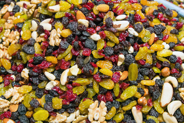 Colourful dried fruits