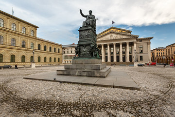 Fototapeta na wymiar The National Theatre of Munich, Located at Max-Joseph-Platz Squa