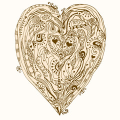 Original drawing doddle heart.