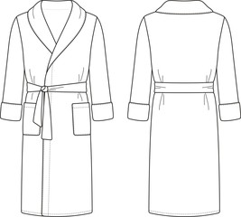 Vector illustration of men's bathrobe - obrazy, fototapety, plakaty