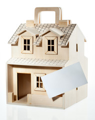 Mortgage concept. House isolated on white. With clipping path