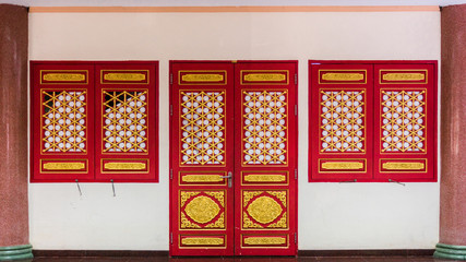 wooden door with chinese traditional style pattern