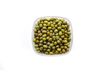 Mung beans isolated on white background