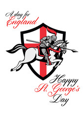 Happy St George Day A Day For England Retro Poster