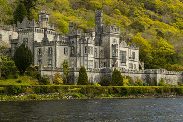 Closeup picture of Kylemore Abbey, Ireland