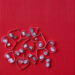 Hearts of  paper quilling  for Valentine's day