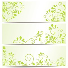 Fototapeta na wymiar Set mit 3 Banner in grün