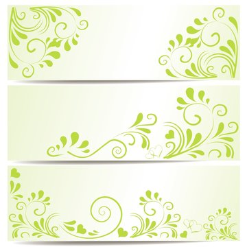 Set mit 3 Banner in grün