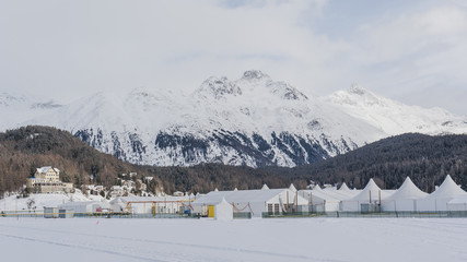 St. Moritz, Polo auf dem See, Wintersport, Schweizer Alpen