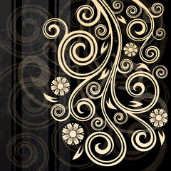 Abstract floral vintage illustration.