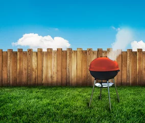 Zelfklevend Fotobehang kettle barbecue grill © andreusK