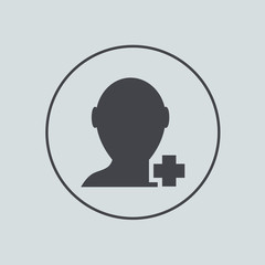 Vector circle icon on gray background. Eps 10