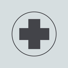 Vector circle icon on gray background. Eps 10