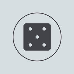 Vector circle icon on gray background. Eps 10