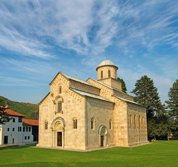 Church in Decani Monastery in Kosovo. Monastery is WH UNESCO