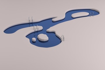 realistic 3d render of pool
