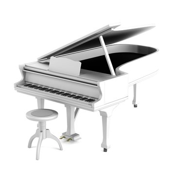 realistic 3d render of piano
