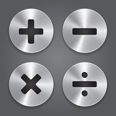 Obraz premium Metal Icons Math Symbols.
