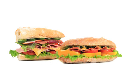 Two fresh sandwiches.