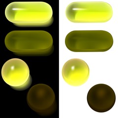 Yellow Glass Buttons