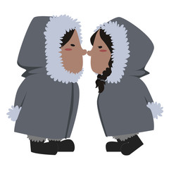 eskimo couple vector