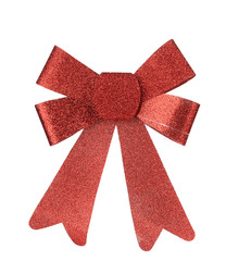 Christmas red ribbon decoration.