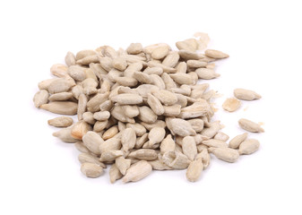 Close up of black sunflower seeds.