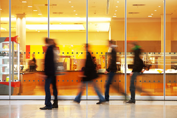 Intentional Blurred Image of People in Shopping Center
