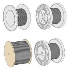 cartoon image of wire spools