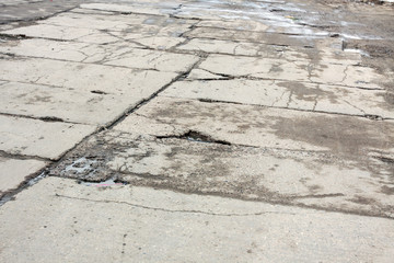 Road of concrete slabs