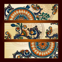 Unique abstract ethnic pattern card set