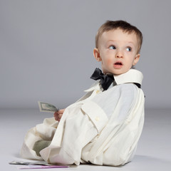 Toddler boy businessman