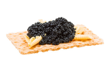 Toast with black caviar