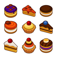 Set of cupcakes icons