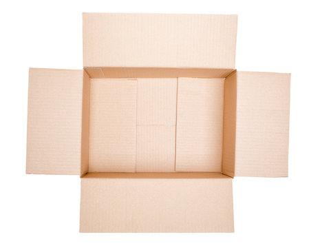 Isolated Open Carton Box