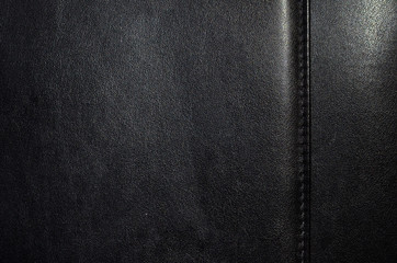Black dark leather background or texture