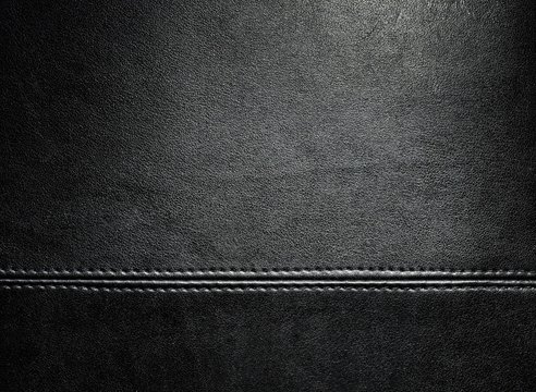Black dark leather background or texture