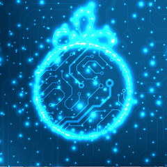 EPS10 vector circuit board ball christmas background texture