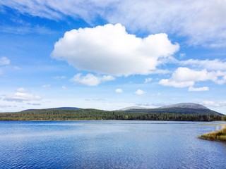 Big cloud over a lake