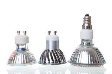 LED lamps on white