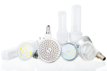 LED lamps on white
