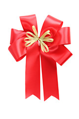 Red bow isolated.
