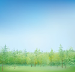 Obraz premium Vector spring landscape.