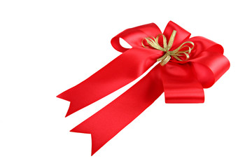 Red bow isolated.