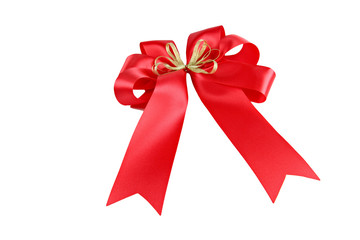 Red bow isolated.
