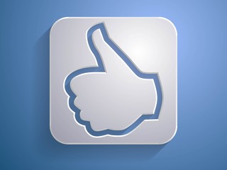 3d Vector illustration of like icon