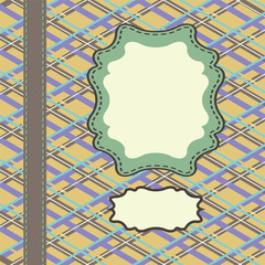 Vintage template,artwork with tartan and Arabesque