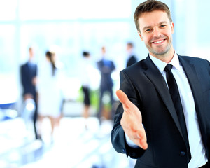 Businessman offering a handshake