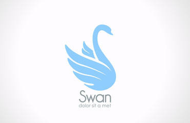 Logo Swan bird silhouette vector icon. Cosmetics, Spa, Health