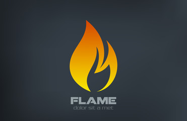 Fire flame Logo vector icon design template.